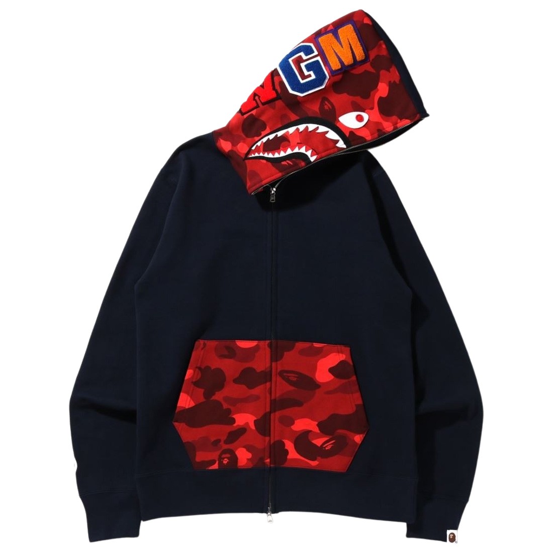 BAPE Color Camo Shark Full Zip Hoodie Red Men’s